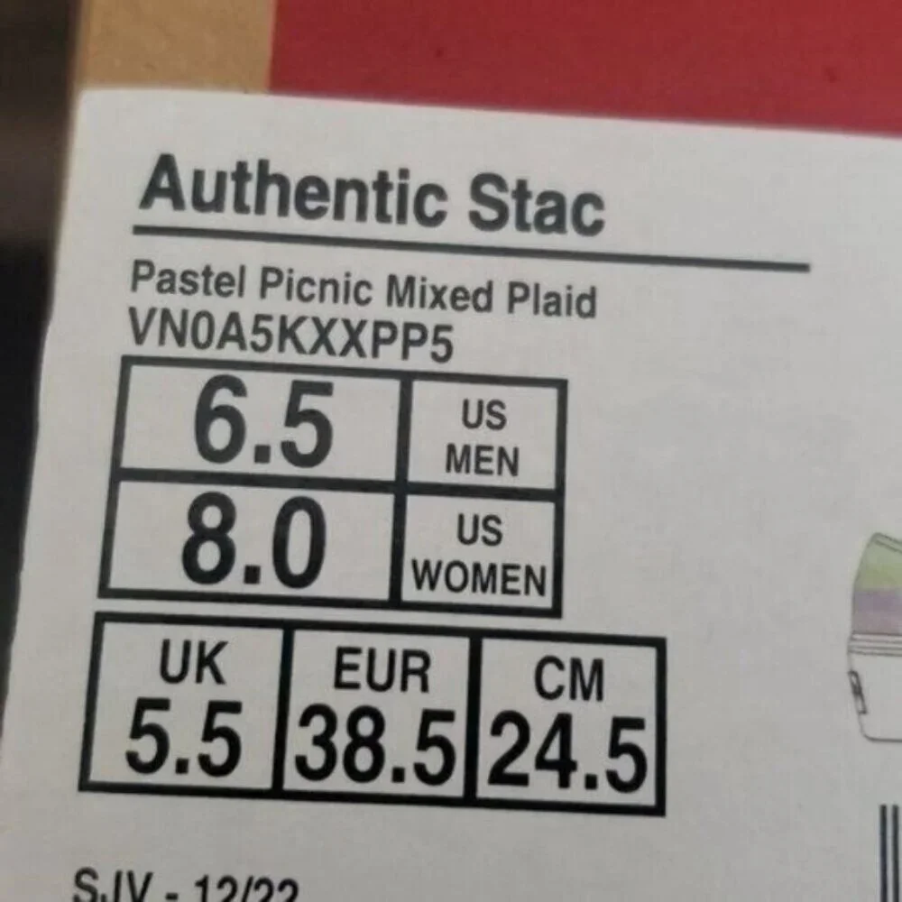 New Vans Authentic Stacked Womens Platform Shoes Size 8 Pastel Plaid Summer Bold